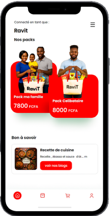 RaviT App - Packs alimentaires à crédit
